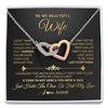 Interlocking Hearts Necklace | Personalized To My Beautiful Wife Necklace From Husband Feel My Love Soulmate Wedding Anniversary Valentines Day Birthday Customized Gift Box Message Card | siriusteestore
