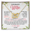 Interlocking Hearts Necklace 18K Yellow Gold Finish | 1 | Personalized To My Beautiful Wife Necklace From Husband Hand In Hand Wife Birthday Anniversary Valentines Day Christmas Customized Gift Box Message Card | siriusteestore