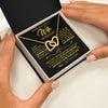 Interlocking Hearts Necklace 18K Yellow Gold Finish | 2 | Personalized To My Beautiful Wife Necklace From Husband I Can't Live Without You Romantic Valentines Gifts For Wife Birthday Christmas Gift Box Message Card | siriusteestore.myshopify