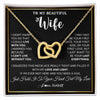 Interlocking Hearts Necklace 18K Yellow Gold Finish | 1 | Personalized To My Beautiful Wife Necklace From Husband I Love You Wife Birthday Gifts Anniversary Valentines Day Christmas Customized Gift Box Message Card | siriusteestore.myshopify