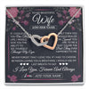 Interlocking Hearts Necklace Stainless Steel & Rose Gold Finish | 1 | Personalized To My Beautiful Wife Necklace From Husband I Love You Wife Gifts Romantic Valentines Birthday For Her Christmas Custom Gift Box Message Card | siriusteestore.myshopify