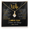 Alluring Beauty Necklace 18K Yellow Gold Finish | 1 | Personalized To My Beautiful Wife Necklace From Husband Jewelry Forever Love Wife Birthday Gifts Anniversary Wedding Valentines Day Gift Box Message Card | siriusteestore