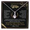 Alluring Beauty Necklace 14K White Gold Finish | 1 | Personalized To My Beautiful Wife Necklace From Husband My Love Wife Birthday Romantic Unique Anniversary Wedding Christmas Customized Gift Box Message Card | siriusteestore