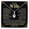 Alluring Beauty Necklace 14K White Gold Finish | 1 | Personalized To My Beautiful Wife Necklace From Husband The Day I Met You Birthday Gifts For Wife Anniversary Wedding Valentines Day Gift Box Message Card | siriusteestore