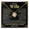 Love Knot Necklace 18K Yellow Gold Finish | 1 | Personalized To My Beautiful Wife Necklace From Husband The Day I Met You Birthday Gifts For Wife Anniversary Wedding Valentines Day Gift Box Message Card | siriusteestore