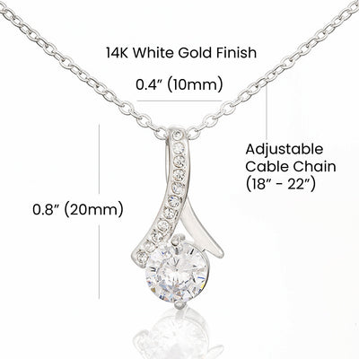 Alluring Beauty Necklace 14K White Gold Finish | 4 | Personalized To My Beautiful Wife Necklace From Husband When I Say Wife Gifts Romantic Birthday Valentines For Her Christmas Custom Gift Box Message Card | https://siriusteestore.