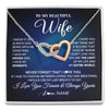 Interlocking Hearts Necklace | Personalized To My Beautiful Wife Necklace From Husband You Are The Light Of My Life Soulmate Wife Birthday Valentines Day Customized Gift Box Message Card | siriusteestore