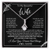 Alluring Beauty Necklace 14K White Gold Finish | 1 | Personalized To My Beautiful Wife Necklace From Husband You're My Love Wife Birthday Anniversary Valentines Day Christmas Customized Gift Box Message Card | siriusteestore
