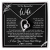 Forever Love Necklace 14K White Gold Finish | 1 | Personalized To My Beautiful Wife Necklace From Husband You're My Love Wife Birthday Anniversary Valentines Day Christmas Customized Gift Box Message Card | siriusteestore