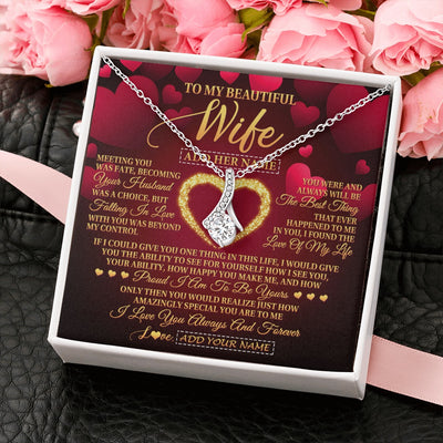 Alluring Beauty Necklace 14K White Gold Finish | 2 | Personalized To My Beautiful Wife Necklace Gift From Husband Heartfelt Wedding Anniversary Valentines Day Wife Gifts Christmas Custom Gift Box Message Card | siriusteestore.myshopify