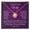 Love Knot Necklace 18K Yellow Gold Finish | Personalized To My Beautiful Wife Necklace Gift From Husband Romantic Gifts For Wife Birthday Anniversary Valentines Christmas Customized Gift Box Message Card | siriusteestore
