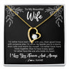 Forever Love Necklace 18K Yellow Gold Finish | 1 | Personalized To My Beautiful Wife Necklace Gifts From Husband I'd Rather Hot Wife Birthday Anniversary Wedding Valentines Day Customized Gift Box Message Card | siriusteestore