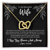 Interlocking Hearts Necklace 18K Yellow Gold Finish | 1 | Personalized To My Beautiful Wife Necklace Gifts From Husband I'd Rather Hot Wife Birthday Anniversary Wedding Valentines Day Customized Gift Box Message Card | siriusteestore
