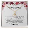 Alluring Beauty Necklace 18K Yellow Gold Finish | Personalized To My Best Bonus Mom Necklace from Daughter Thank You For Loving Me Stepmom Jewelry Birthday Mothers Day Christmas Customized Message Card | siriusteestore