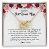 Interlocking Hearts Necklace 18K Yellow Gold Finish | Personalized To My Best Bonus Mom Necklace from Daughter Thank You For Loving Me Stepmom Jewelry Birthday Mothers Day Christmas Customized Message Card | siriusteestore