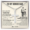 Stainless Cross Necklace Stainless Steel | 1 | Personalized To My Bonus Dad Necklace From Stepdaughter For All The Times That I Forgot To Thank You Fathers Day Christmas Customized Gift Box Message Card | siriusteestore
