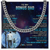Cuban Link Chain Necklace Stainless Steel | 1 | Personalized To My Bonus Dad Necklace From Stepdaughter Thank You Day By Day Stepdad Birthday Gifts Fathers Day Christmas Customized Gift Box Message Card | siriusteestore