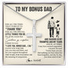 Stainless Cross Necklace Stainless Steel | 1 | Personalized To My Bonus Dad Necklace From Stepson For All The Times That I Forgot To Thank You Birthday Fathers Day Christmas Customized Gift Box Message Card | siriusteestore