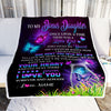 Personalized To My Bonus Daughter Blanket From Bonus Mom Butterfly Once Upon A Time There Was A Girl Stepdaughter Birthday Christmas Customized Fleece Blanket | siriusteestore