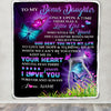 Personalized To My Bonus Daughter Blanket From Bonus Mom Butterfly Once Upon A Time There Was A Girl Stepdaughter Birthday Christmas Customized Fleece Blanket | siriusteestore