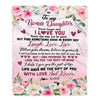 Personalized To My Bonus Daughter Blanket From Mom Never Forget I Love You Flower Stepdaughter Birthday Graduation Christmas Customized Bed Fleece Blanket | siriusteestore