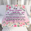 Personalized To My Bonus Daughter Blanket From Mom Never Forget I Love You Flower Stepdaughter Birthday Graduation Christmas Customized Bed Fleece Blanket | siriusteestore
