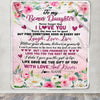 Personalized To My Bonus Daughter Blanket From Mom Never Forget I Love You Flower Stepdaughter Birthday Graduation Christmas Customized Bed Fleece Blanket | siriusteestore