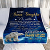 Personalized To My Bonus Daughter Blanket From Mom Polar Bear I Will Always Love You Stepdaughter Birthday Graduation Christmas Customized Bed Fleece Blanket | siriusteestore