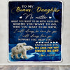 Personalized To My Bonus Daughter Blanket From Mom Polar Bear I Will Always Love You Stepdaughter Birthday Graduation Christmas Customized Bed Fleece Blanket | siriusteestore