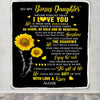 Personalized To My Bonus Daughter Blanket From Stepmom Sunflower Never Forget I Love You Birthday Celebrating Graduation Gift Christmas Fleece Blanket | siriusteestore