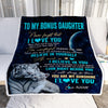 Personalized To My Bonus Daughter Blanket From Stepmother Never Forget I Love You White Tiger Stepdaughter Birthday Graduation Christmas Fleece Throw Blanket | siriusteestore