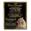 Personalized To My Bonus Daughter Blanket Tiger I Love You Forever From Stepmom Stepdad Stepdaughter Birthday Gifts Christmas Graduation Custom Fleece Blanket | siriusteestore