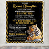 Personalized To My Bonus Daughter Blanket Tiger I Love You Forever From Stepmom Stepdad Stepdaughter Birthday Gifts Christmas Graduation Custom Fleece Blanket | siriusteestore