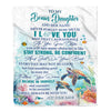 Personalized To My Bonus Daughter Blanket Turtle I Love You Forever From Stepmom Stepdad Stepdaughter Birthday Gifts Christmas Graduation Custom Fleece Blanket | siriusteestore