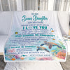 Personalized To My Bonus Daughter Blanket Turtle I Love You Forever From Stepmom Stepdad Stepdaughter Birthday Gifts Christmas Graduation Custom Fleece Blanket | siriusteestore