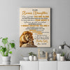 Personalized To My Bonus Daughter Canvas From Stepdad Lion Never Feel That You Are Alone Great Stepdaughter Birthday Gifts Christmas Custom Wall Art Print Framed Canvas | siriusteestore