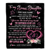 Personalized To My Bonus Daughter From Stepdad Blanket Once Upon A Time Birthday Graduation Gifts For Stepdaughter Gifts Christmas Fleece Throw Blanket | siriusteestore