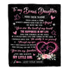 Personalized To My Bonus Daughter From Stepmom Blanket Once Upon A Time Birthday Graduation Gifts For Stepdaughter Gifts Christmas Fleece Throw Blanket | siriusteestore