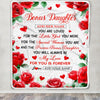 Personalized To My Bonus Daughter Gifts Blanket From Stepmom Rose Flower Present For Adult Birthday Gifts For Stepdaughter Christmas Graduation Fleece Blanket | siriusteestore