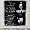 Personalized To My Bonus Daughter Gifts Blanket From Stepmom Stepdad I Wish You The Strength Stepdaughter Birthday Gifts Christmas Custom Fleece Throw Blanket | siriusteestore