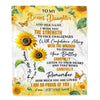 Personalized To My Bonus Daughter Gifts Blanket From Stepmom Stepdad I Wish You The Strength Sunflower Stepdaughter Birthday Gifts Christmas Fleece Blanket | siriusteestore