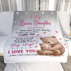 Personalized To My Bonus Daughter Gifts Blanket From Stepmom Stepdad Proud Of You Bear Stepdaughter Gift For Birthday Graduation Christmas Fleece Blanket | siriusteestore