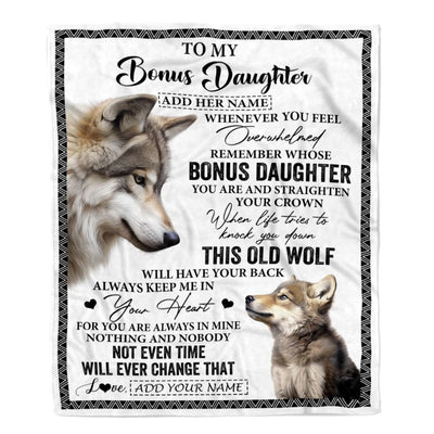 Personalized To My Bonus Daughter Gifts Blanket From Stepmom Whenever Wolf Unique Birthday Gifts For Stepdaughter Graduation Christmas Custom Fleece Blanket | siriusteestore