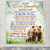 Personalized To My Bonus Daughter Gifts Blanket From Stepmom Wherever Your Journey In Life Bear Stepdaughter Birthday Gifts Customized Fleece Throw Blanket | siriusteestore