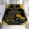 Personalized To My Bonus Daughter Gifts Blanket From Stepmom Wherever Your Journey In Life Sunflower Stepdaughter Birthday Gifts Custom Fleece Throw Blanket | siriusteestore