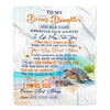 Personalized To My Bonus Daughter Gifts Blanket From Stepmom Wherever Your Journey In Life Turtle Stepdaughter Birthday Gifts Customized Fleece Throw Blanket | siriusteestore