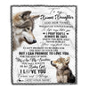 Personalized To My Bonus Daughter Gifts Blanket From Stepmom Wherever Your Journey In Life Wolf Stepdaughter Birthday Gifts Customized Fleece Throw Blanket | siriusteestore