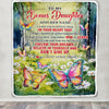 Personalized To My Bonus Daughter Gifts From Step Mom Blanket Don't Give Up Butterfly Gifts For Stepdaughter Birthday Graduation Christmas Fleece Blanket | siriusteestore