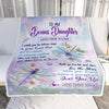 Personalized To My Bonus Daughter Gifts From Step Mom Blanket Don't Give Up Dragonfly Gifts For Stepdaughter Birthday Graduation Christmas Fleece Blanket | siriusteestore