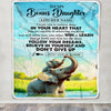 Personalized To My Bonus Daughter Gifts From Step Mom Blanket Don't Give Up Elephant Gifts For Stepdaughter Birthday Graduation Christmas Fleece Blanket | siriusteestore